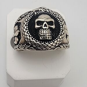 925 Sterling Silver Skull Ring Size 11.5